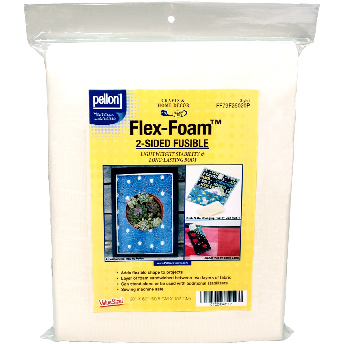 Pellon Flex-Foam 2-Sided Fusible Stabilizer-20&#x22;X60&#x22;