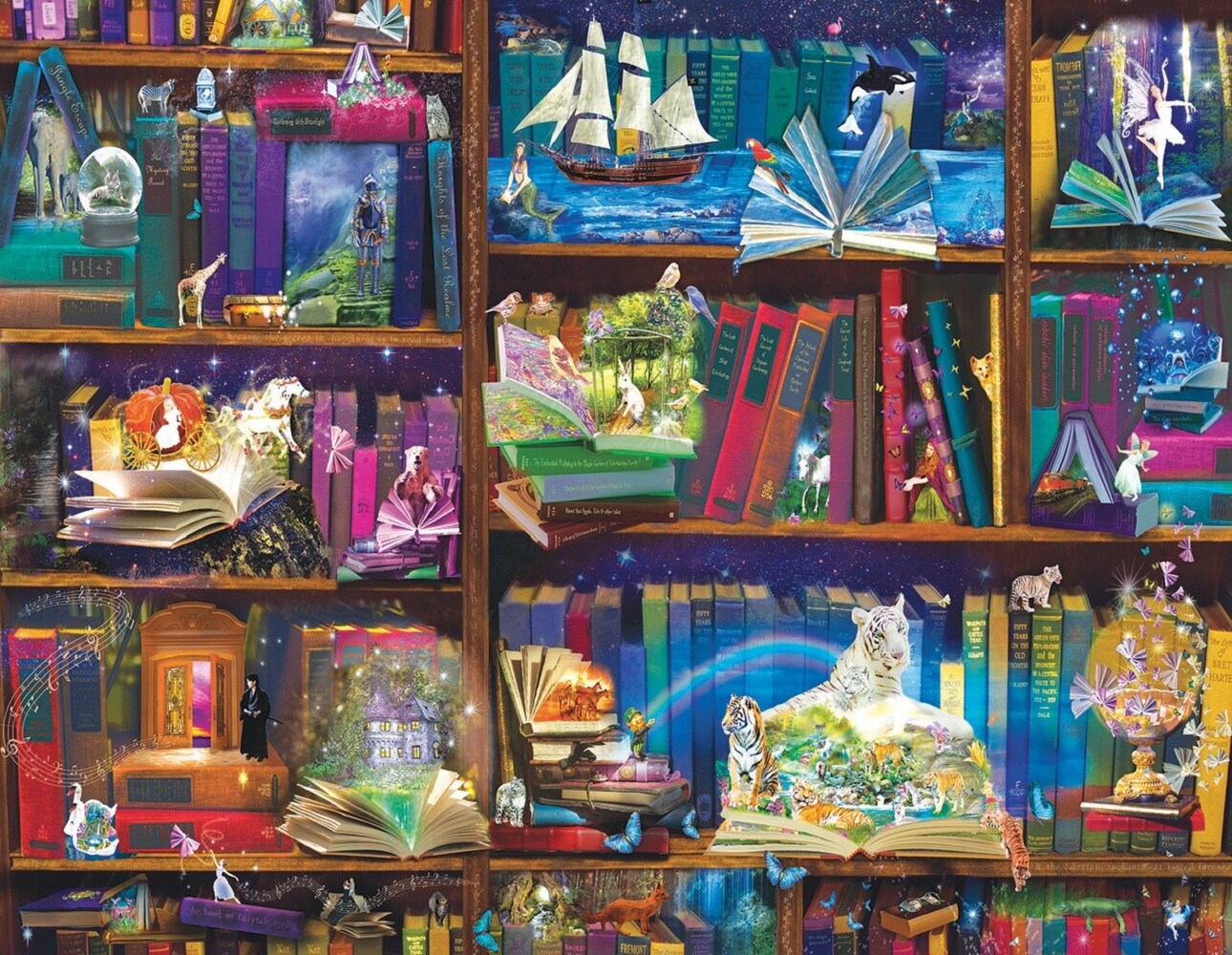 Sunsout Library Adventures in Reading 1000 pc Large Pieces Jigsaw Puzzle 48432