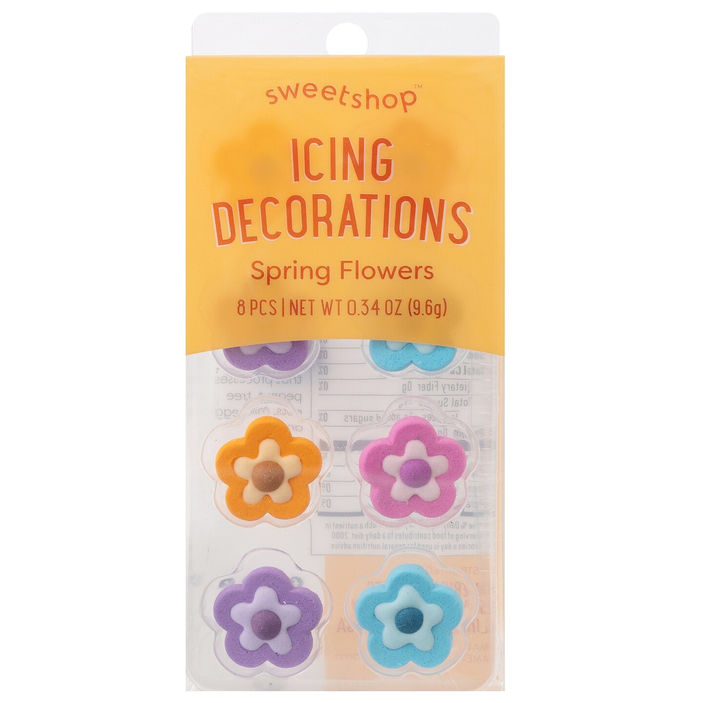 Sweetshop Icing Decorations-Spring Flowers, 8 Pieces