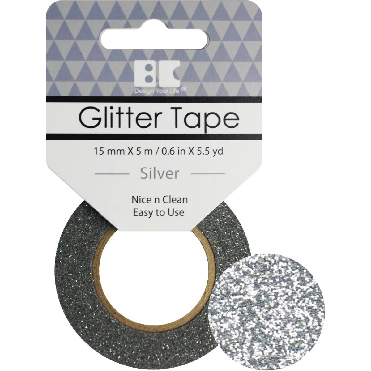 Best Creation Glitter Tape 15mmX5m-Silver