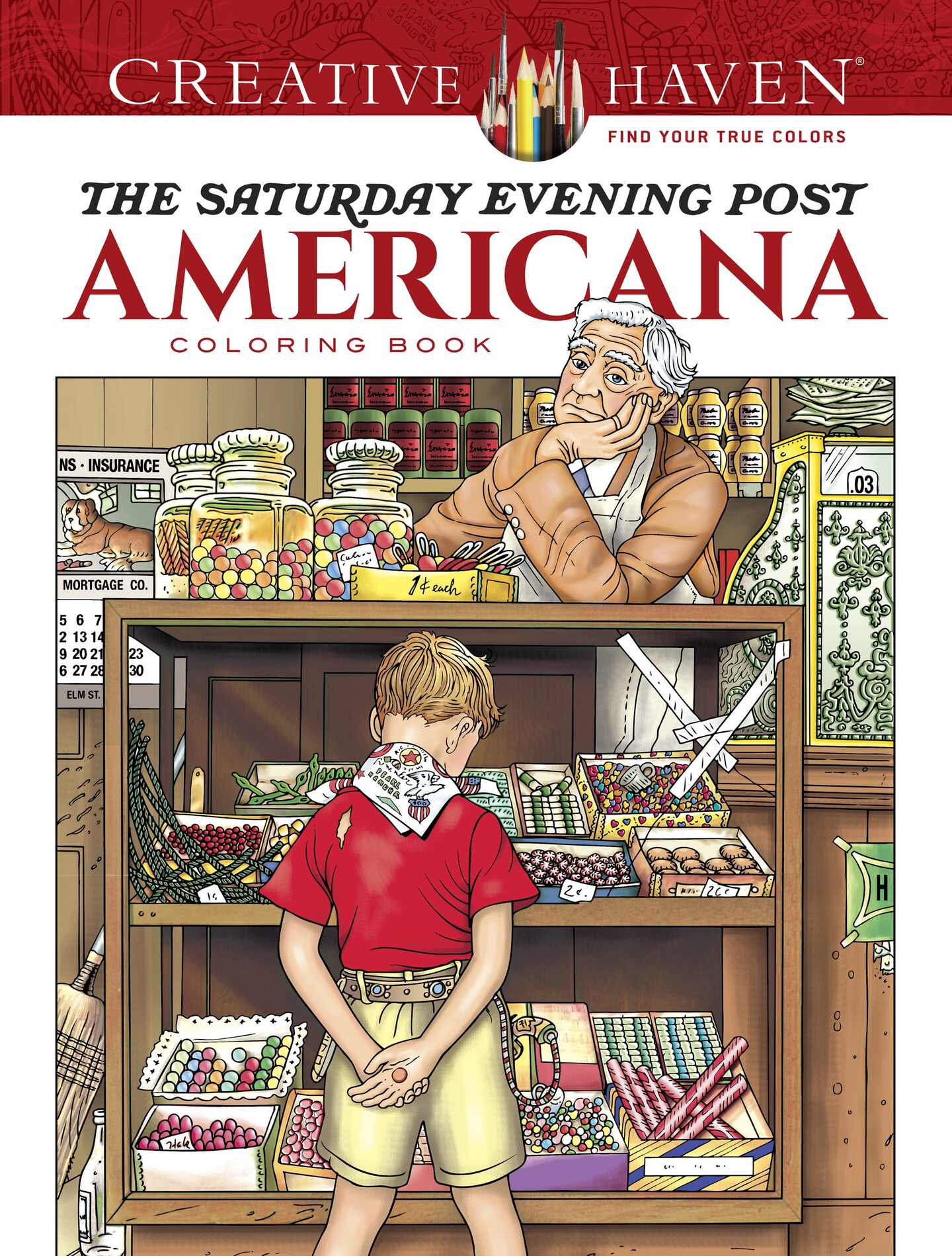 Creative Haven: Saturday Evening Post American Coloring-Softcover