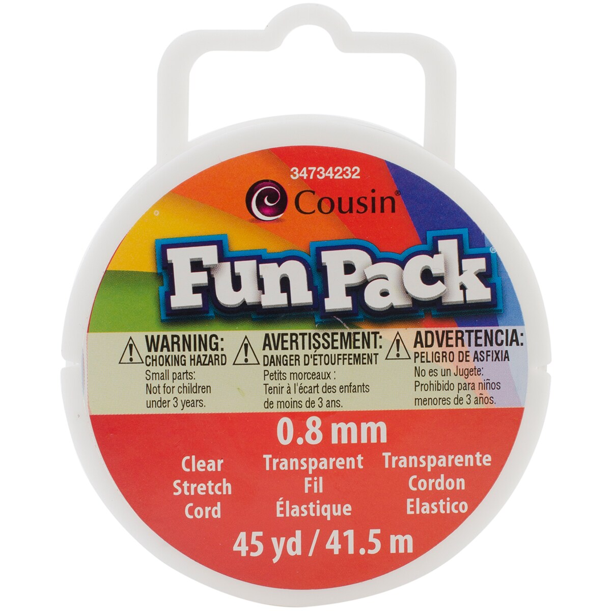 CousinDIY Fun Pack Stretch Cord Spool .8mmX45yd-Clear