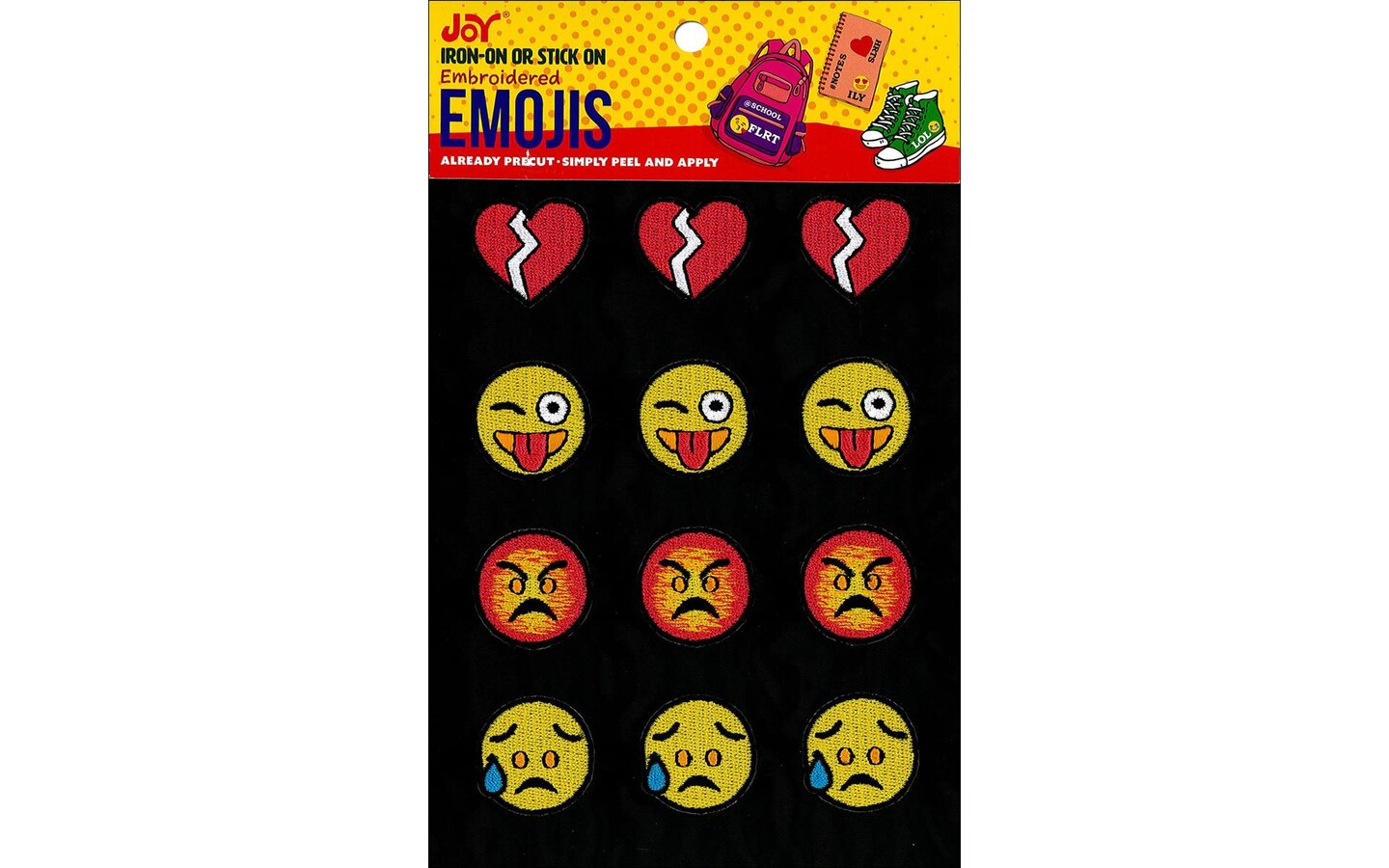 Joy Applique Iron On/Stick On Emojis #6 3ea/4