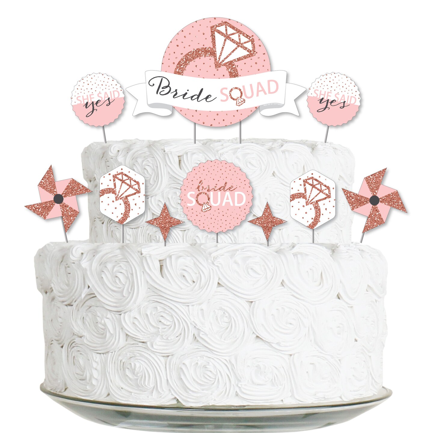 Big Dot of Happiness Bride Squad - Rose Gold Bridal Shower or Bachelorette Party  Cake Decorating Kit - Bride Squad Cake Topper Set - 11 Pieces | Michaels