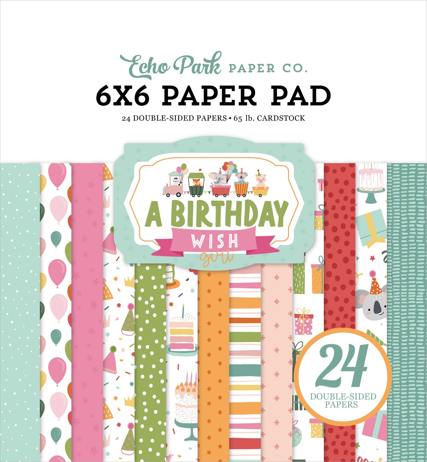 Echo Park Double-Sided Paper Pad 6&#x22;X6&#x22; 24/Pkg-A Birthday Wish Girl