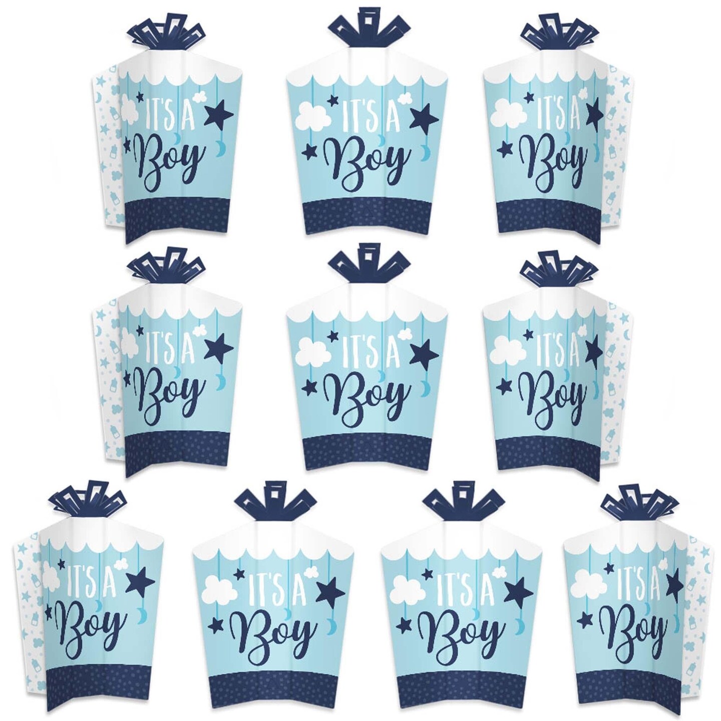 Big Dot of Happiness It&#x27;s a Boy - Table Decorations - Blue Baby Shower Fold and Flare Centerpieces - 10 Count