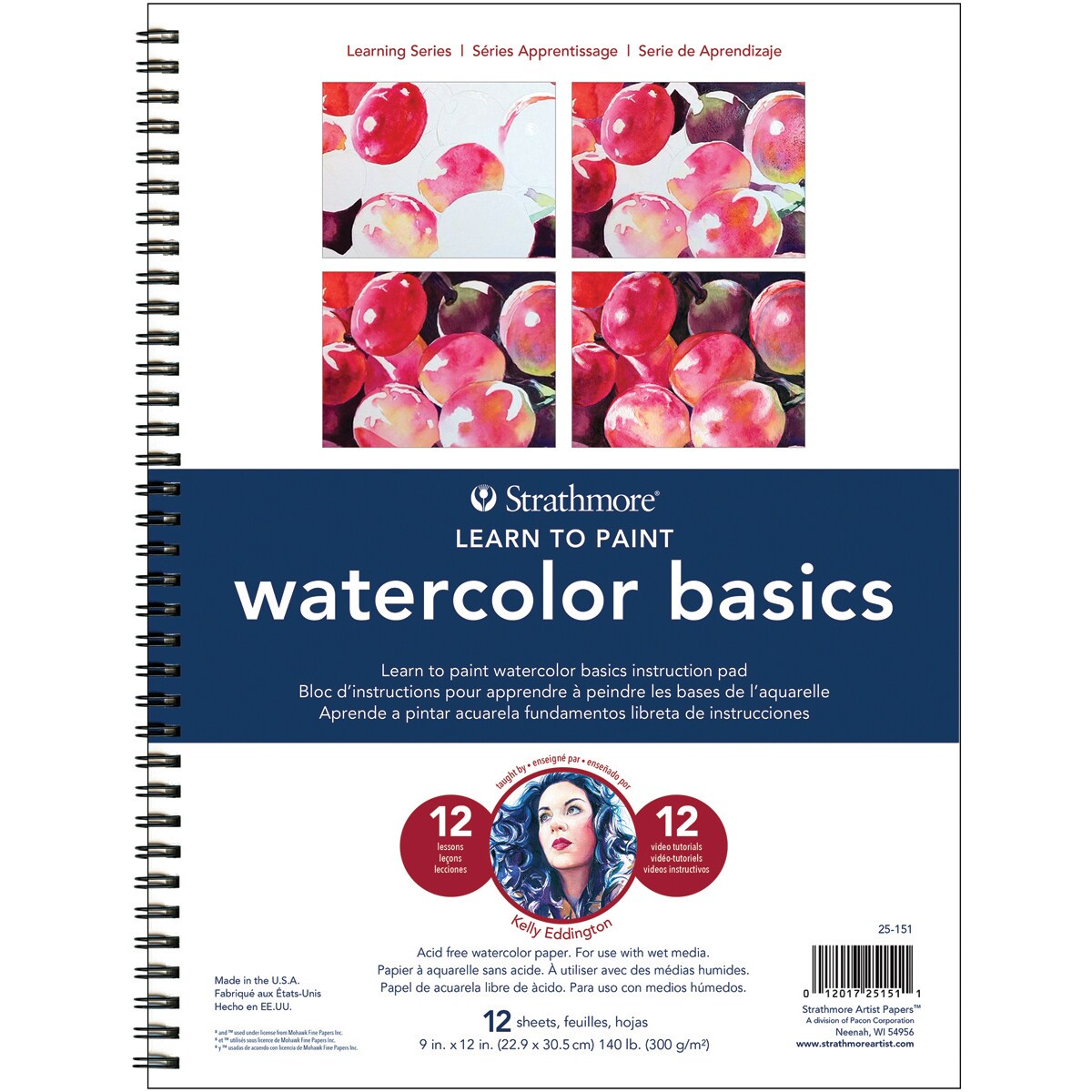 Strathmore Learn To Paint Wire Pad 9&#x22;X12&#x22;-Watercolor Basics
