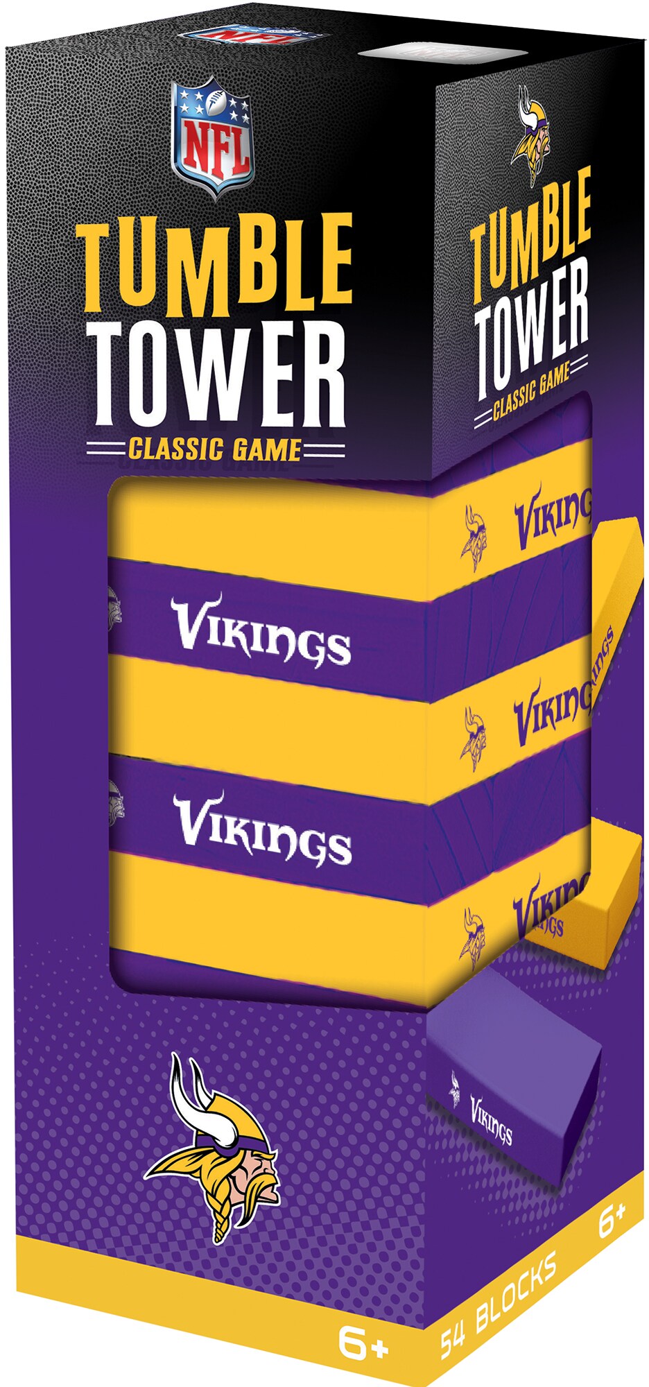 MasterPieces Game Day - NFL Minnesota Vikings - Officially Licensed Tumble  Tower, Real Wood Blocks