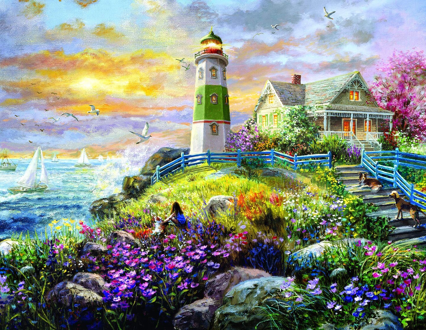 Sunsout A Lighthouse Memory 1000 pc Large Pieces  Jigsaw Puzzle 19309