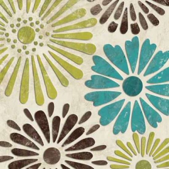 Stencil Flowers I Poster Print by N Harbick - Item # VARPDXHRB062