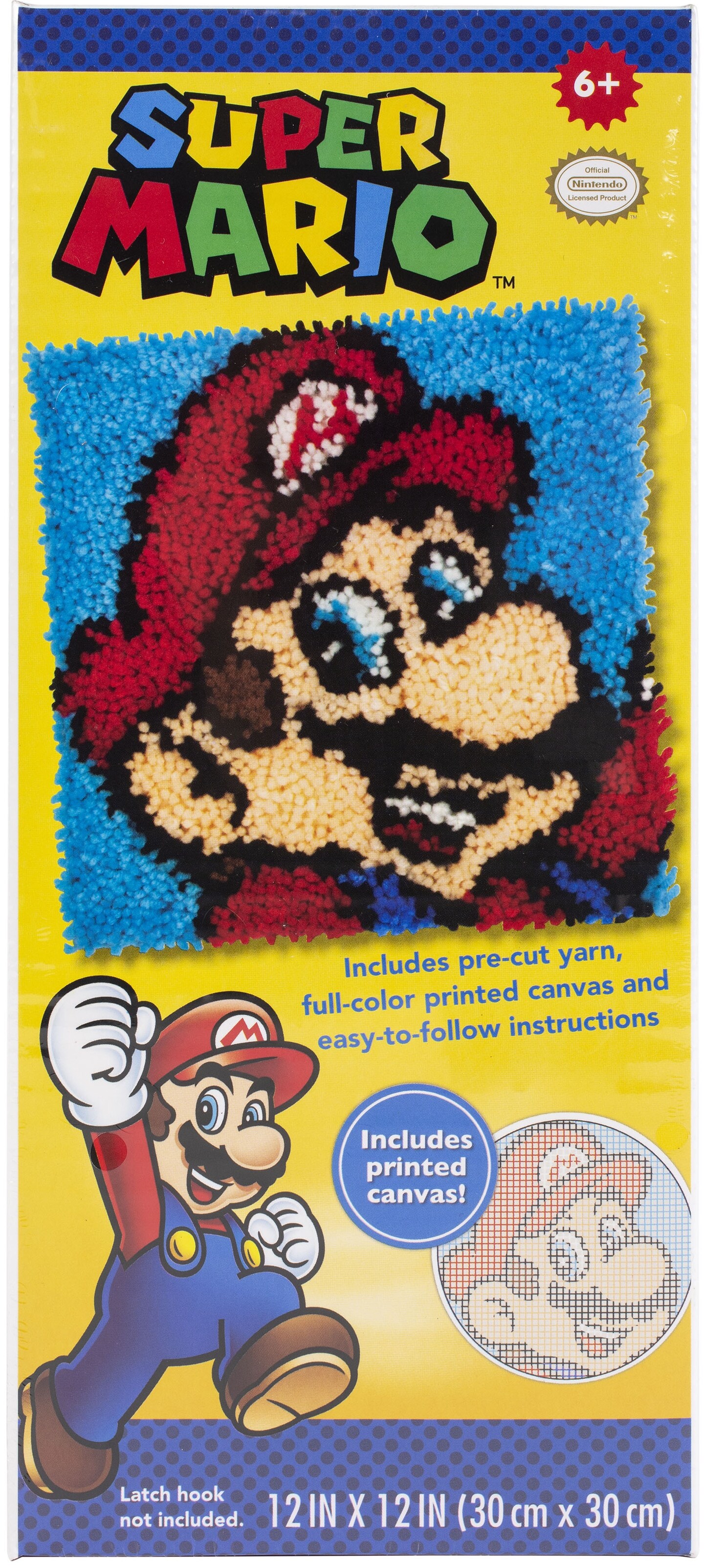 Dimensions Latch Hook Kit 12&#x22;X12&#x22;-Super Mario Bros.