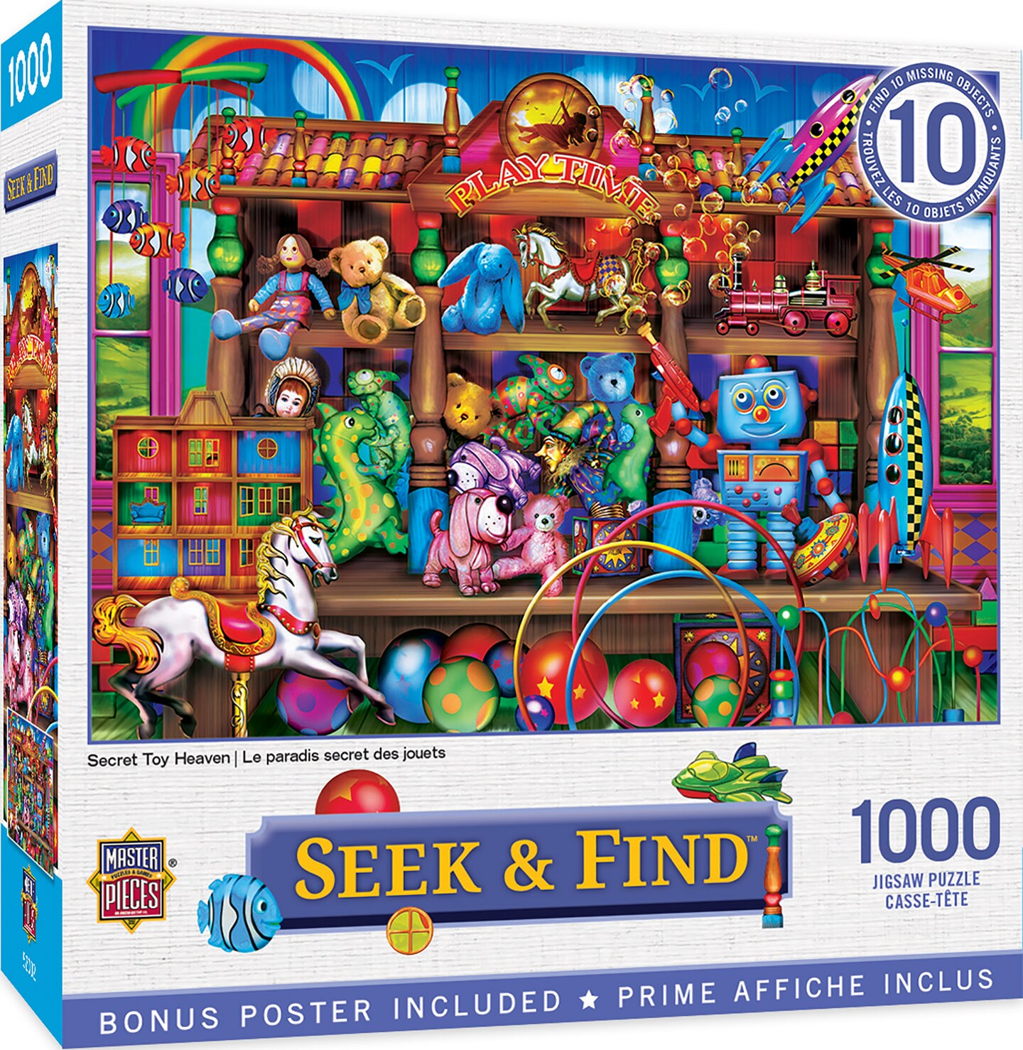 MasterPieces 1000 Piece Seek & Find Jigsaw Puzzle For Adults, Family, Or Kids - Secret Toy Heaven - 19.25"x26.75"