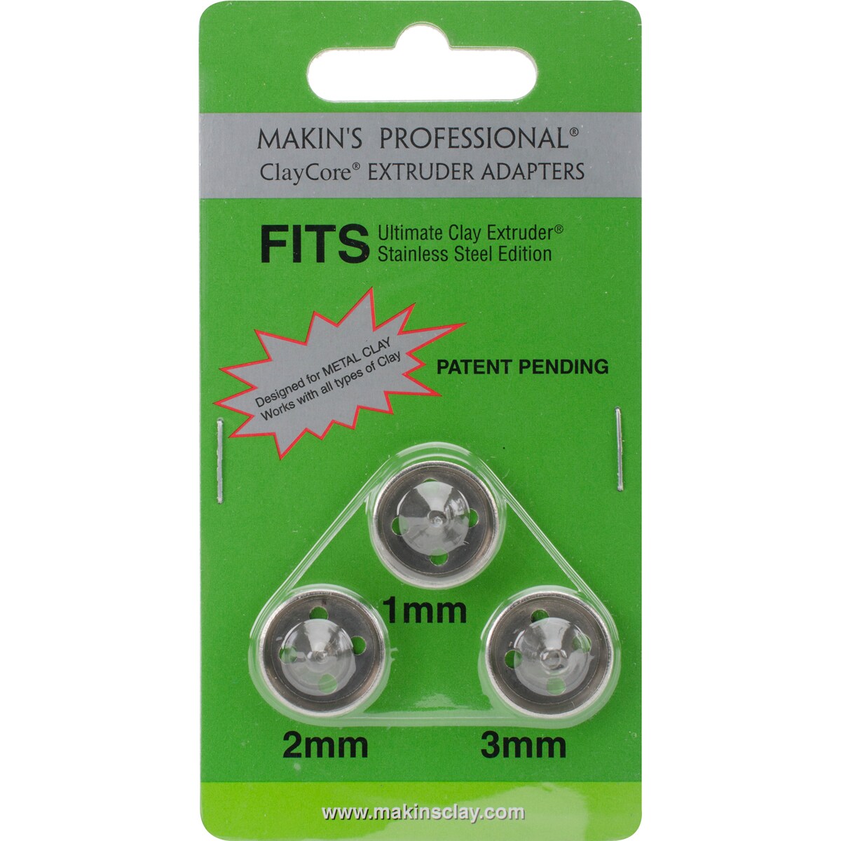 Makin&#x27;s Professional Claycore Extruder Adapters 3/Pkg-1Mm, 2Mm &#x26; 3Mm