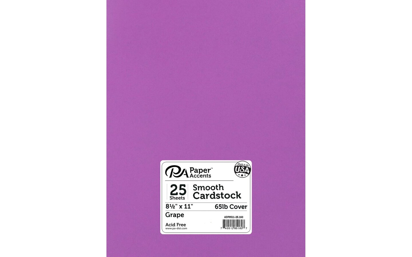 PA Paper Accents Smooth Cardstock 8.5 x 11 Grape, 65lb colored cardstock  paper for card making, scrapbooking, printing, quilling and crafts, 25  piece pack