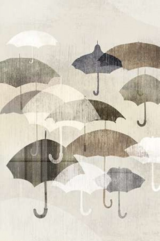 Umbrella Rain I Poster Print by Edward Selkirk