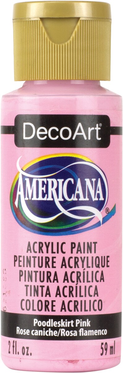 DecoArt Americana Acrylic Paint 2oz-Poodleskirt Pink - Opaque