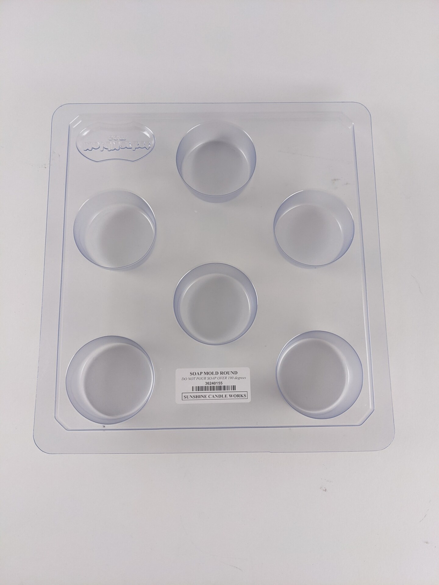 Sunshine Candle Works Soapmaking 6 Bar Soap Mold Round 2.5 Oz Each