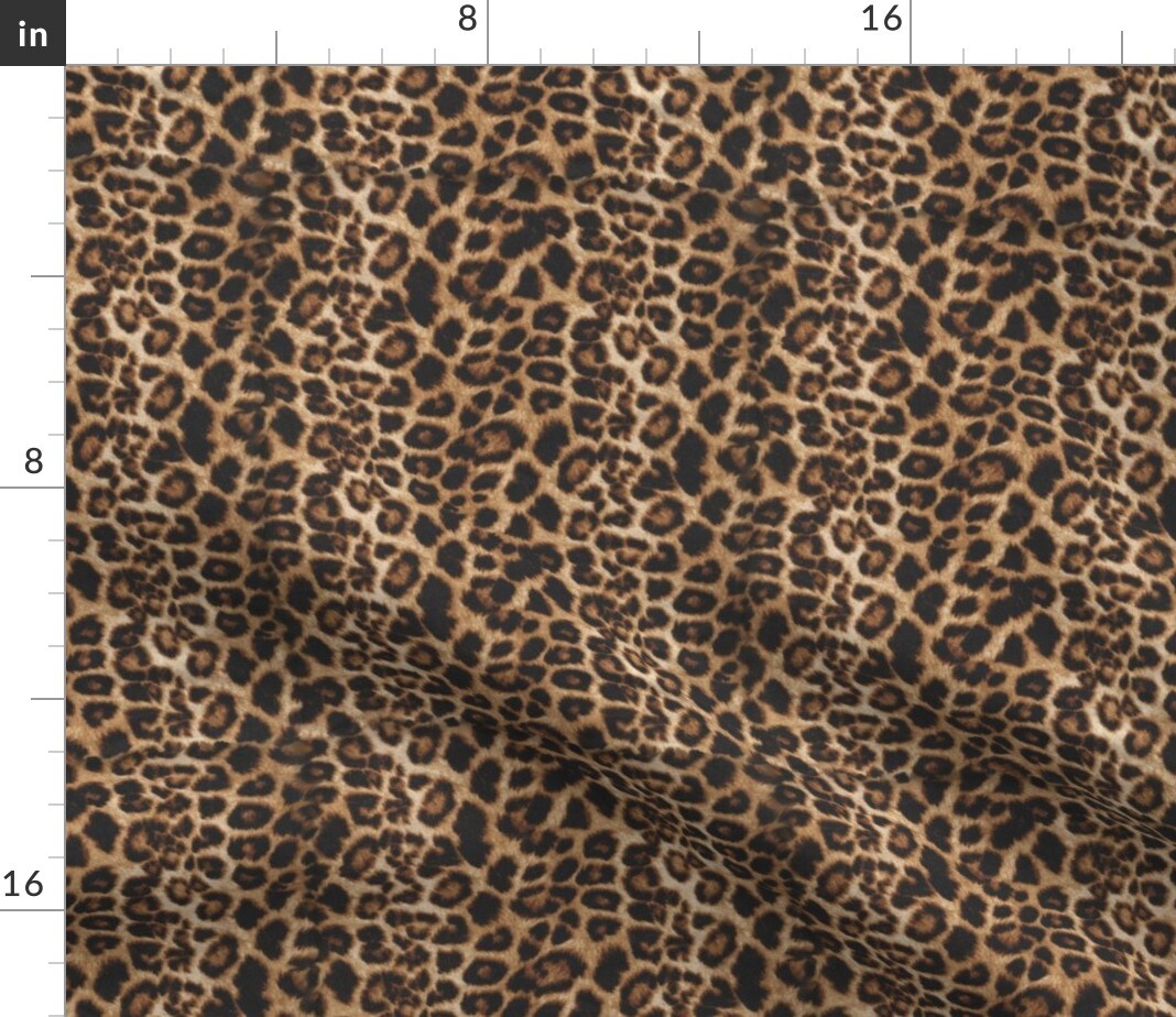 Cheetah Leopard Brown Safari Animal Print Tan Realistic Africa Custom Printed Fabric by Spoonflower Various Fabrics by the Yard or Fat Quarter
