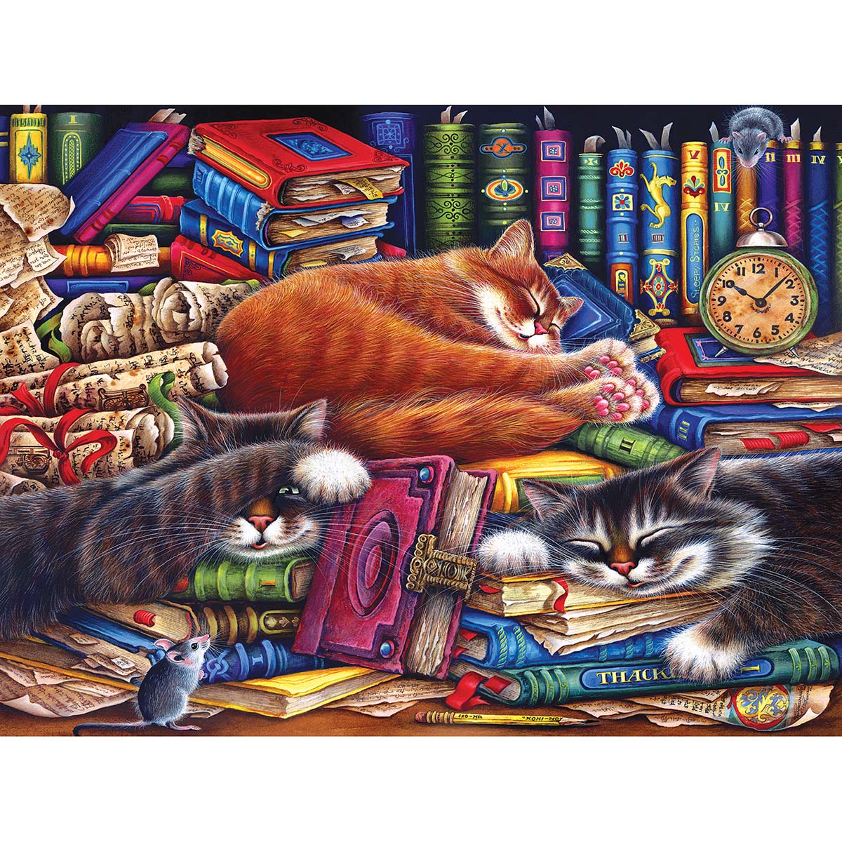 Rose Art The Old Book Shop Cats Jigsaw Puzzle