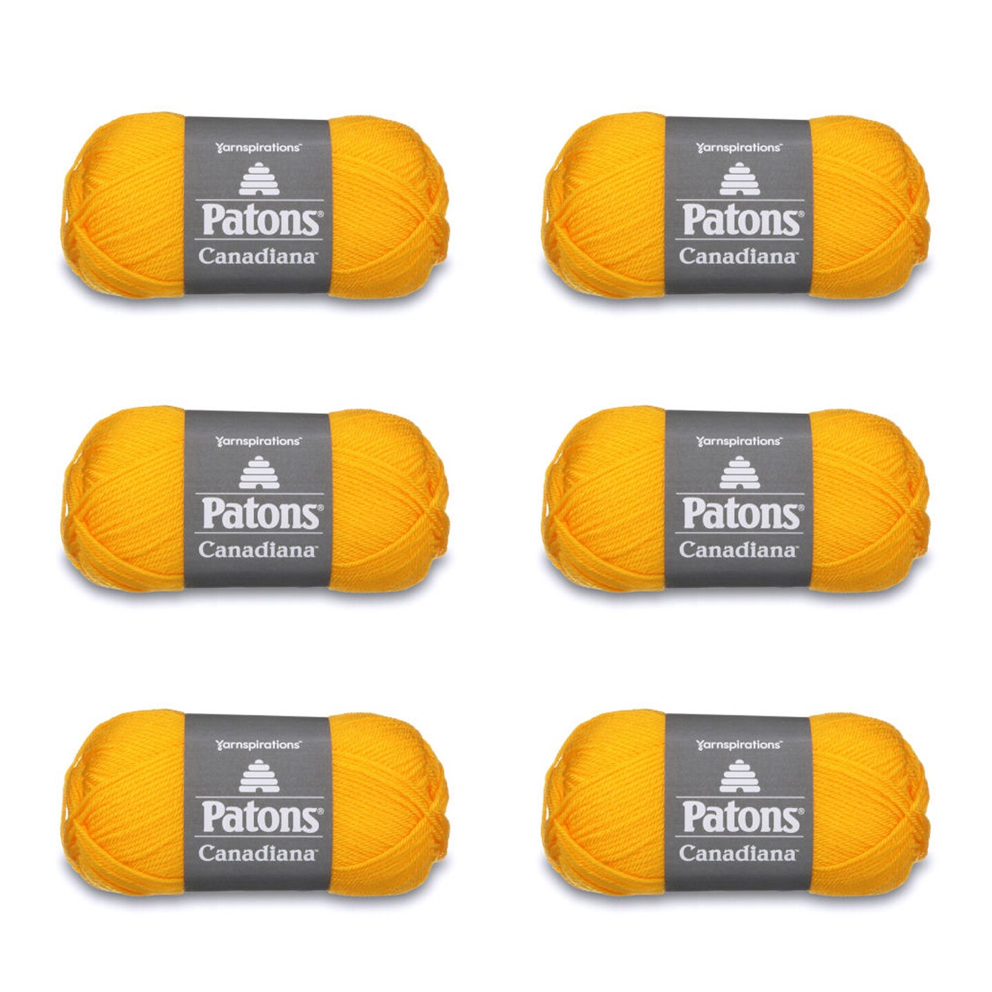 Patons Canadiana Tweet Yellow Yarn - 6 Pack of 3.5oz/100g - Acrylic - 4 Medium - 205 Yards - Knitting/Crochet
