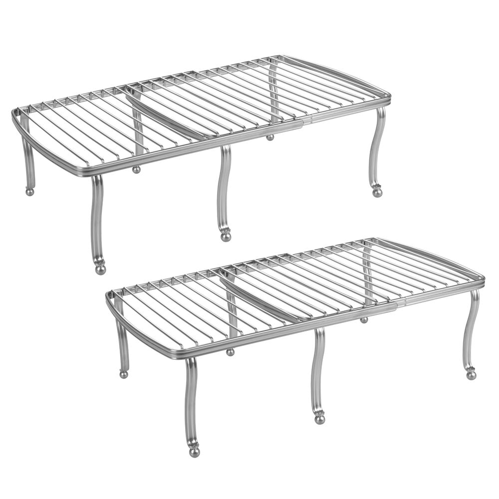 mDesign Metal Expandable Kitchen Pantry Storage Shelf