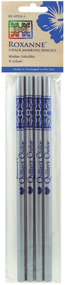 Roxanne Water-Soluble Chalk Marking Pencils 4/Pkg-Silver
