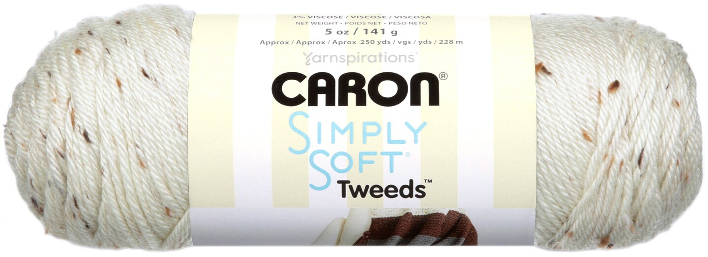 Caron Simply Soft Tweeds Yarn-Off White