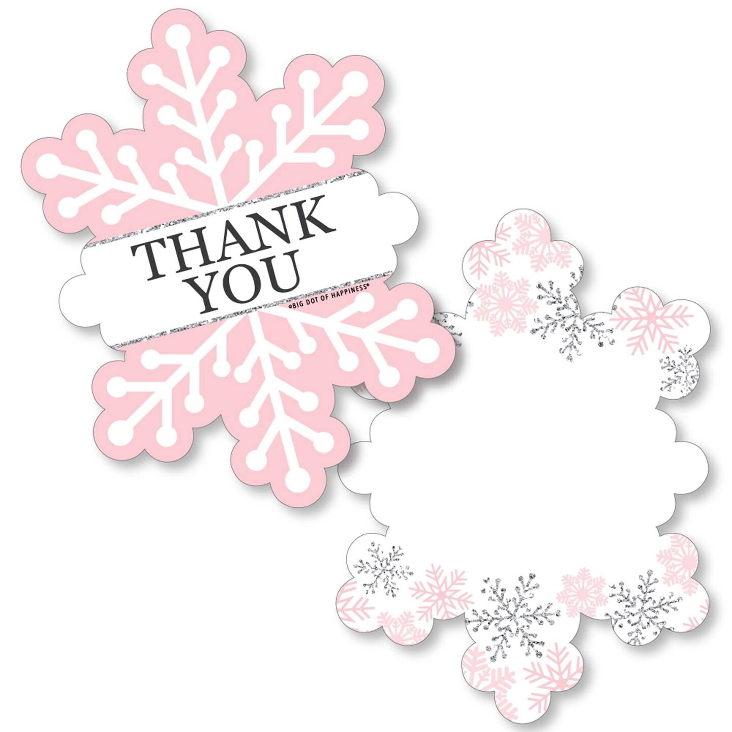 Big Dot Of Happiness Pink Winter Wonderland - Holiday Snowflake