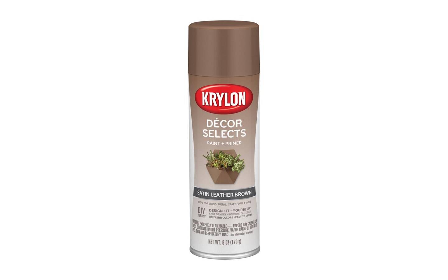Krylon D&#xE9;cor Selects 6oz Satin Leather Brown