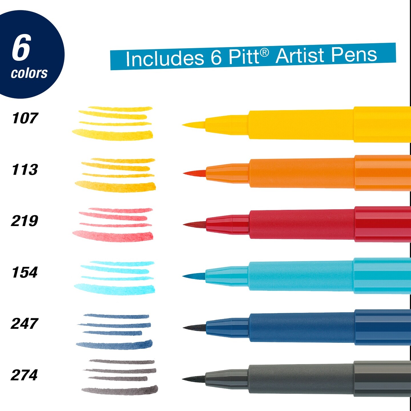 PITT Artist Manga Shonen Brush Pens 6/Pkg Michaels
