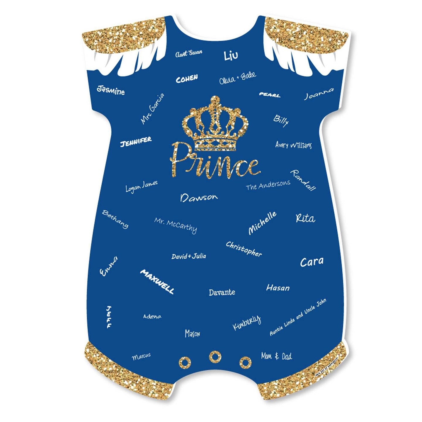 Big Dot of Happiness Royal Prince Charming Baby Bodysuit Guest Book
