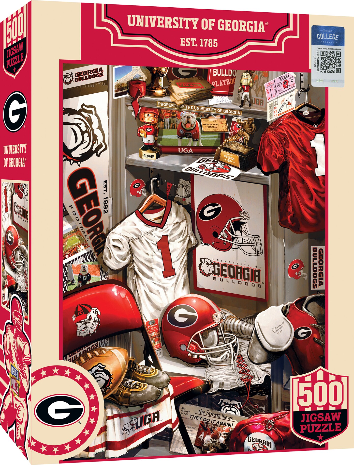 MasterPieces Game Day 500 Piece Jigsaw Puzzle for Adults - NCAA Georgia ...