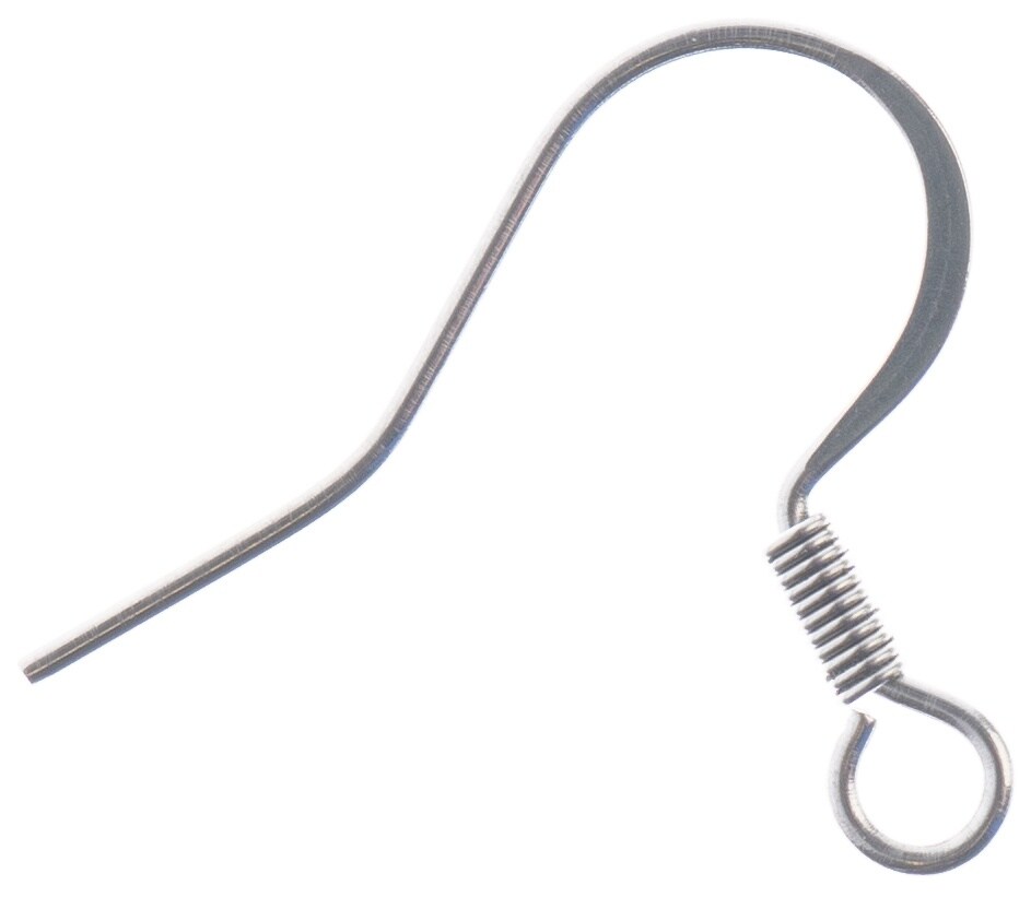 John Bead Stainless Steel Earring Fish Hook 20/Pkg-14mm