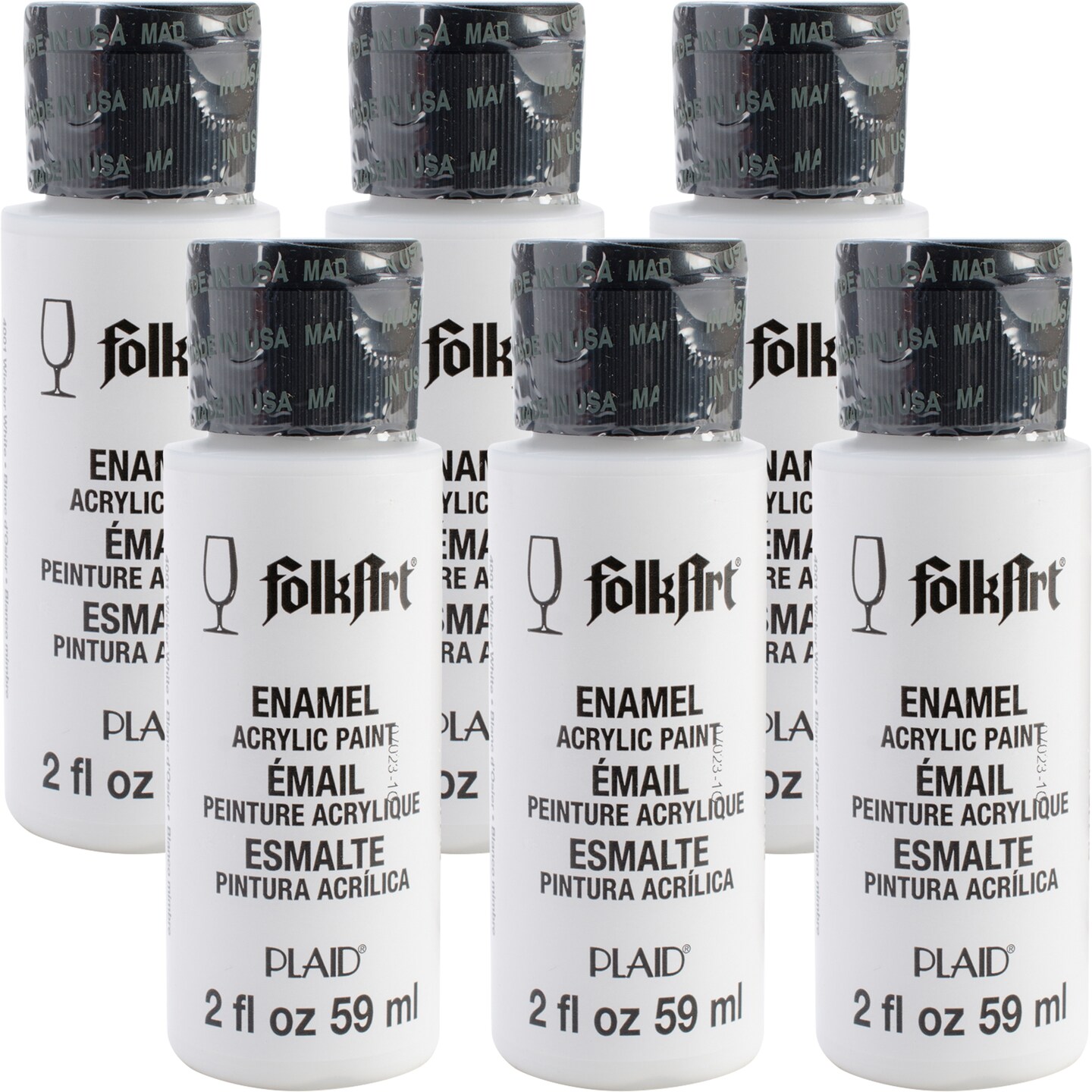 Multipack of 6 - FolkArt Enamel Paint 2oz-Wicker White