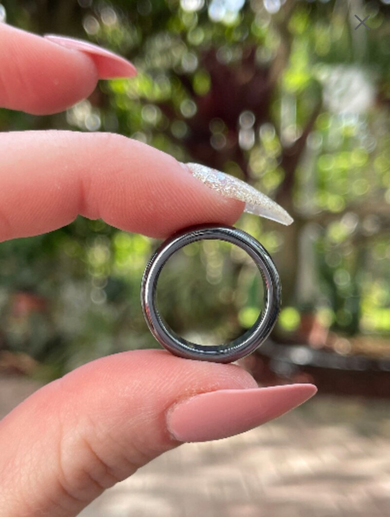 (ONE) Hematite Ring,Band (Unisex) Size Selection Runs Small