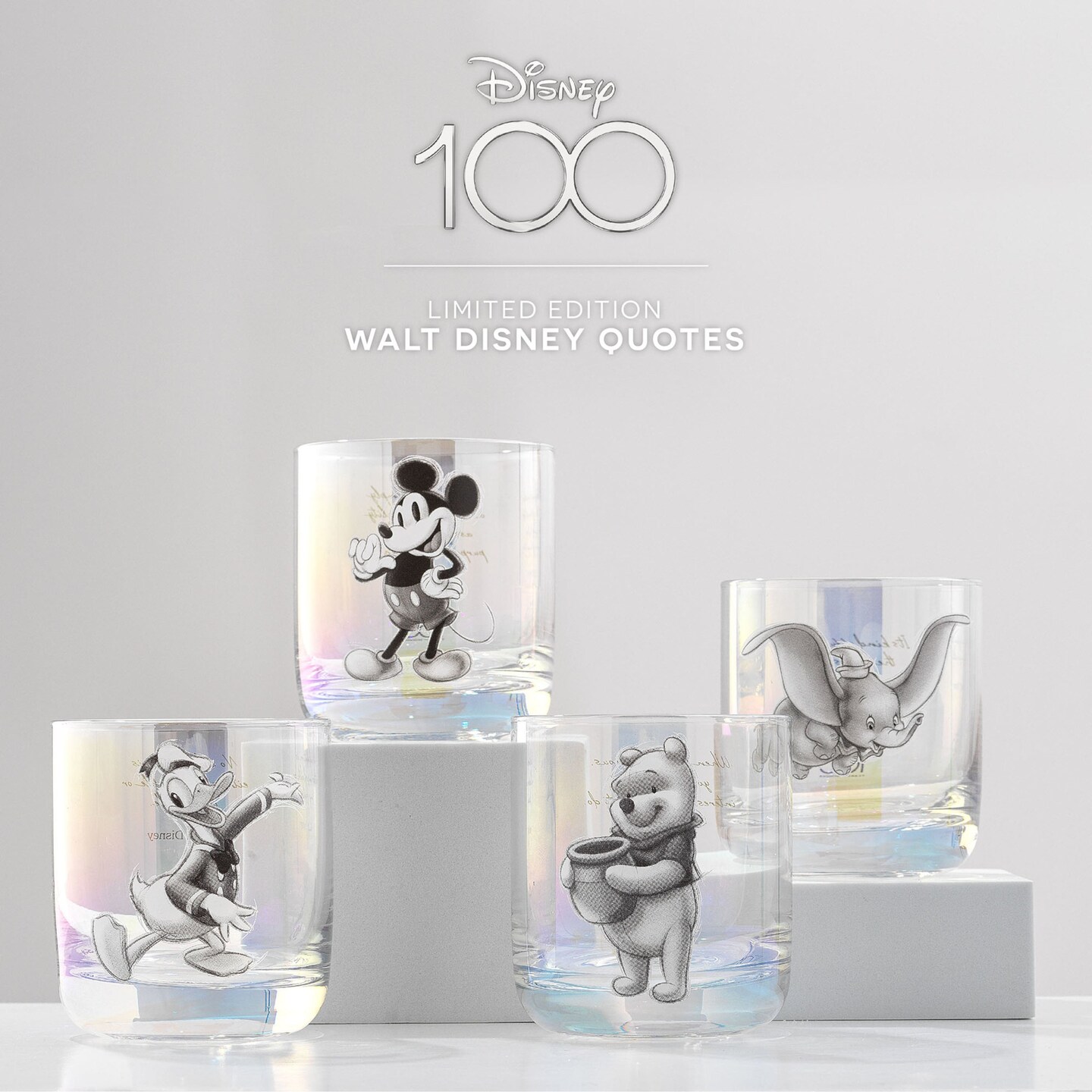 Joyjolt Disney100 Limited Edition Walt Disney Quotes Drinking