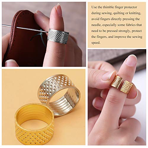 Tfiry 30 Pcs Sewing Thimble Finger Thimble Metal Sewing Protector for DIY Crafts(1918mm (30 Pcs)