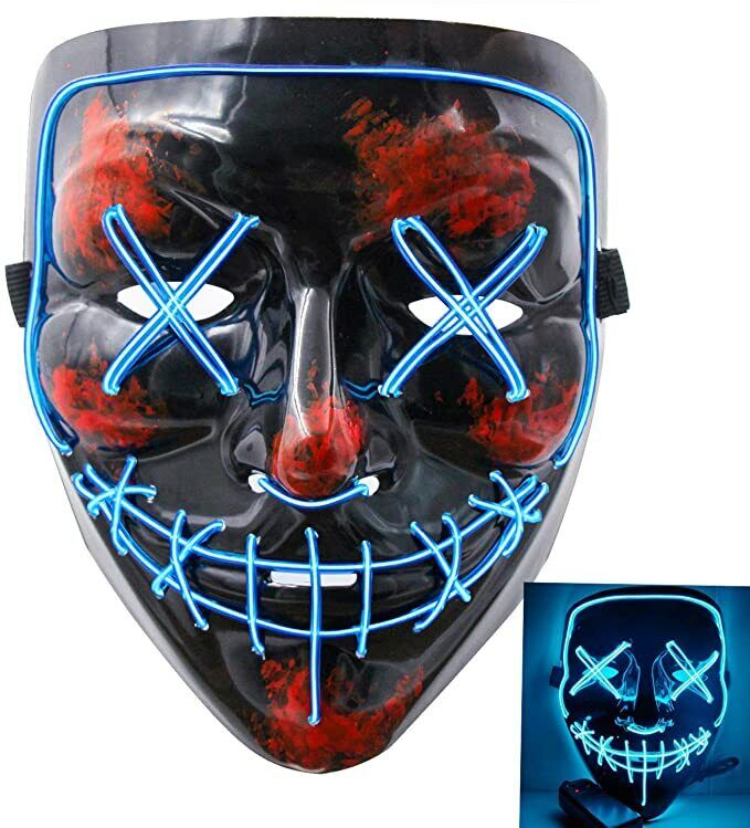 Kitcheniva Halloween Face Mask LED Light Up Party Purge