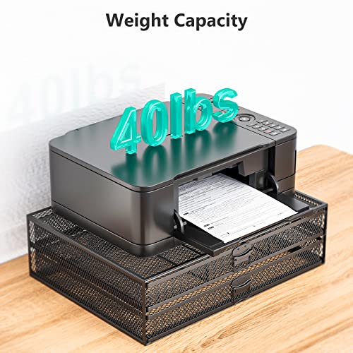 WALI Monitor Stand with Storage, Laptop Stand with Drawers Storage, Desk Organizer and Accessories for Office, Home, School, (STT006-B), Black