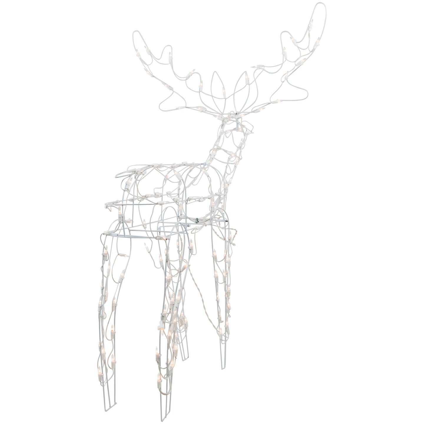 Northlight 48&#x22; Lighted White Standing Reindeer Outdoor Christmas Yard Decoration
