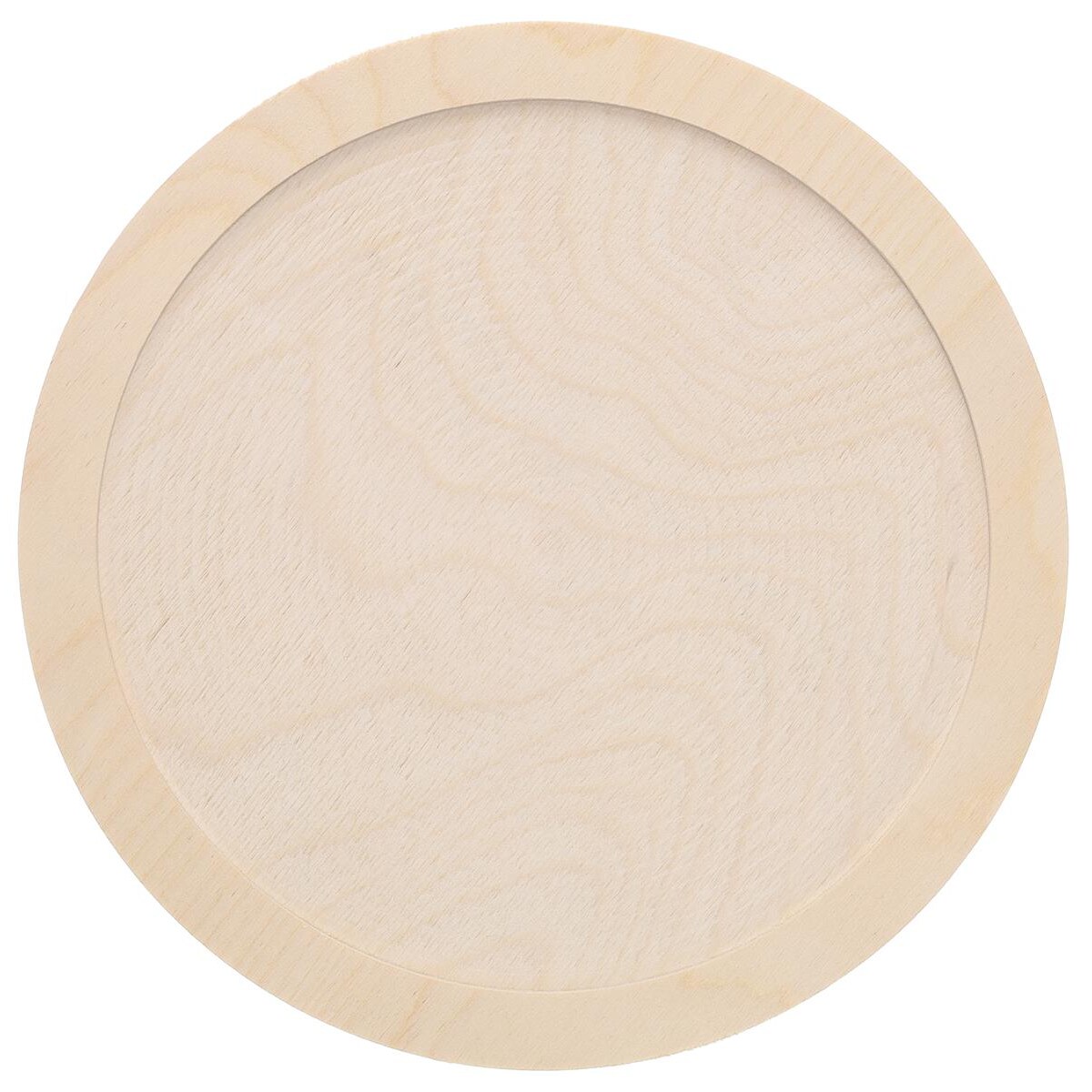 Welled Wood Surface, Circle with Circle Shaped, 10" x 10", for wooden trays, crafts and decorations, welled center for resin design or paint - for decoupage, engraving, wood burning