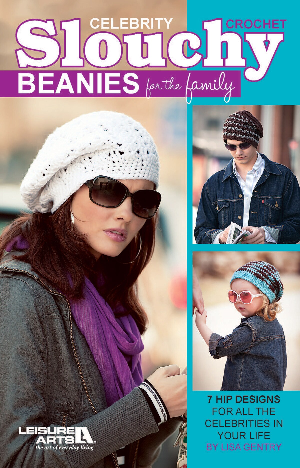 Leisure Arts Crochet Celebrity Slouchy Beanies Crochet Book