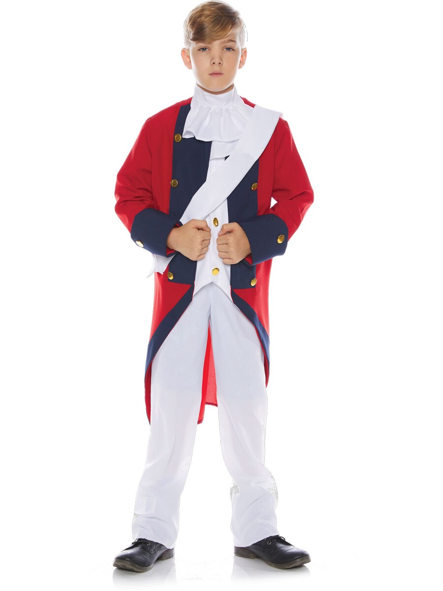 Boy's American Revolutionary War Bristish Red Coat Soldier Costume