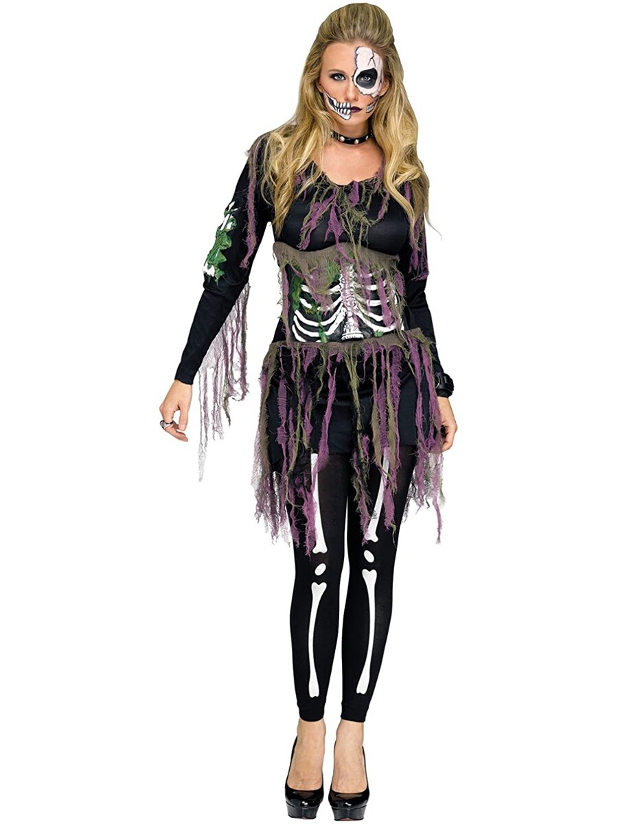 3D Undead Ghostly Skeleton Stalker Women&#x27;s Costume