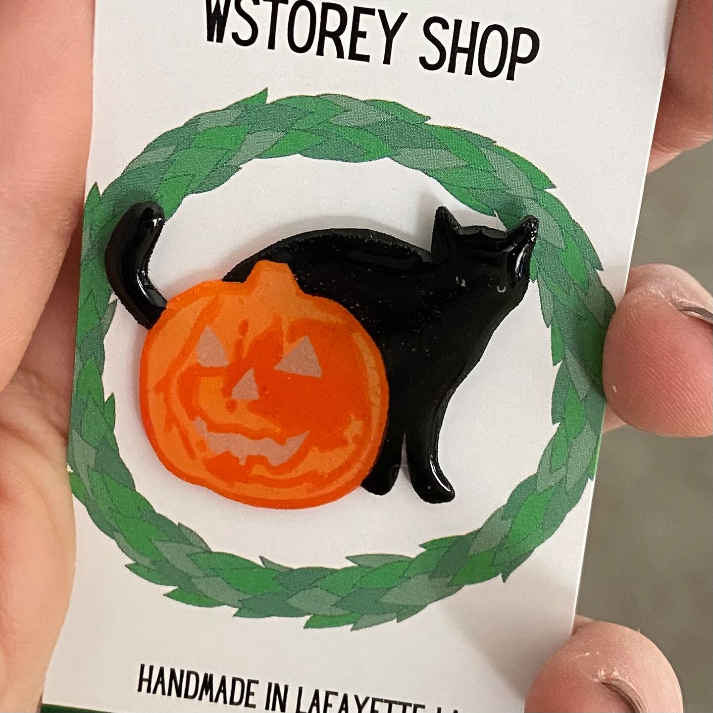 Glow in the Dark Black Cat and Jack-o-Lantern Lapel Pin | MakerPlace by  Michaels