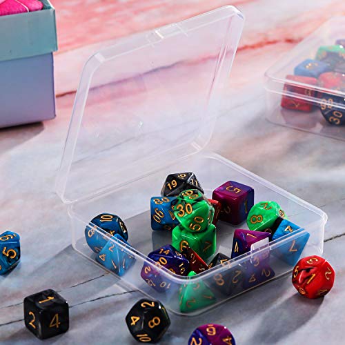 12 Pack Clear Plastic Beads Storage Containers Box with Hinged Lid for Beads and More (3.70 x 3.70 x 1.18 Inch)