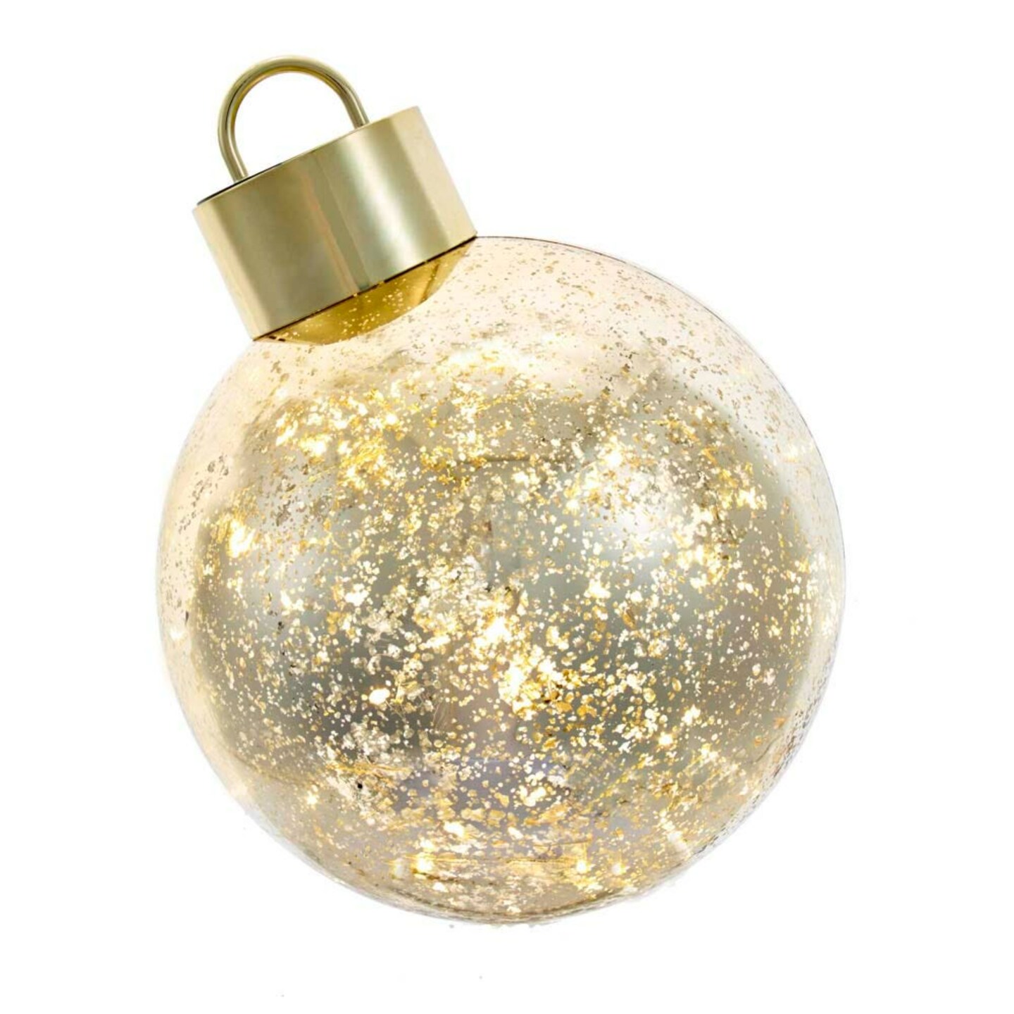 KSA 30-Count LED Lighted Ball Ornament Christmas Tabletop Decoration Gold - 7.75" - Warm White Lights