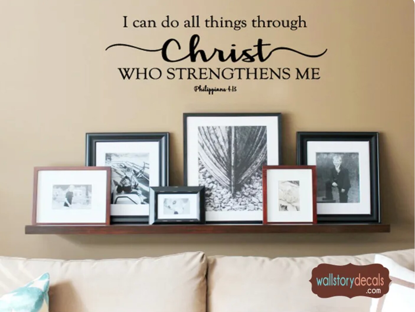 Family Wall Art Decor Quotes Decal I Can do All Things Through Christ Scripture Philippians