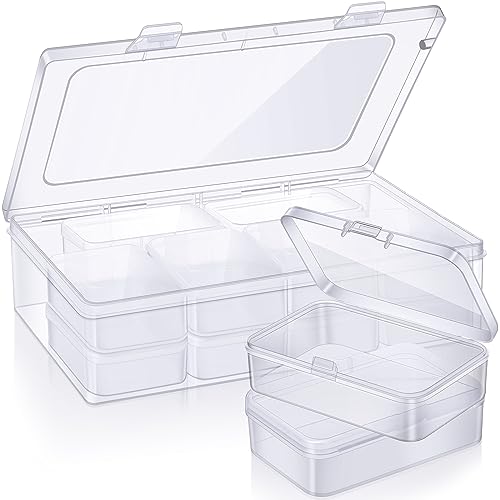 Small Plastic Containers, Clear, 12 Pcs, Small Bead Organizer