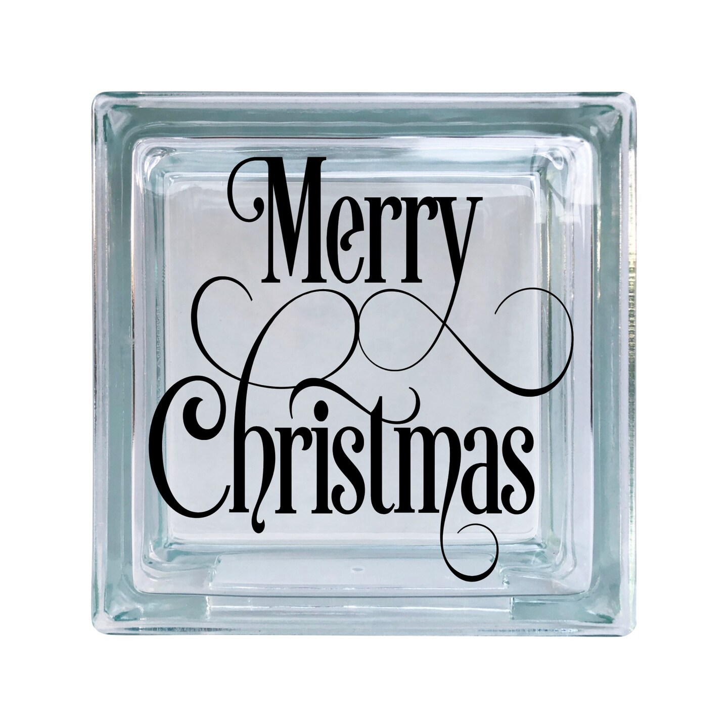 Merry Christmas Vinyl Decal For Glass Blocks, Car, Computer, Wreath ...